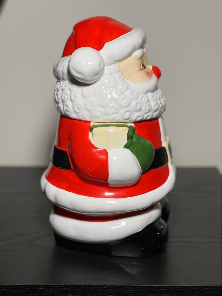 "Share the Joy" ceramic Mr. Santa cookie jar - photo 4