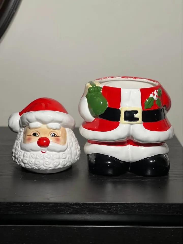 "Share the Joy" ceramic Mr. Santa cookie jar image indicator(5)