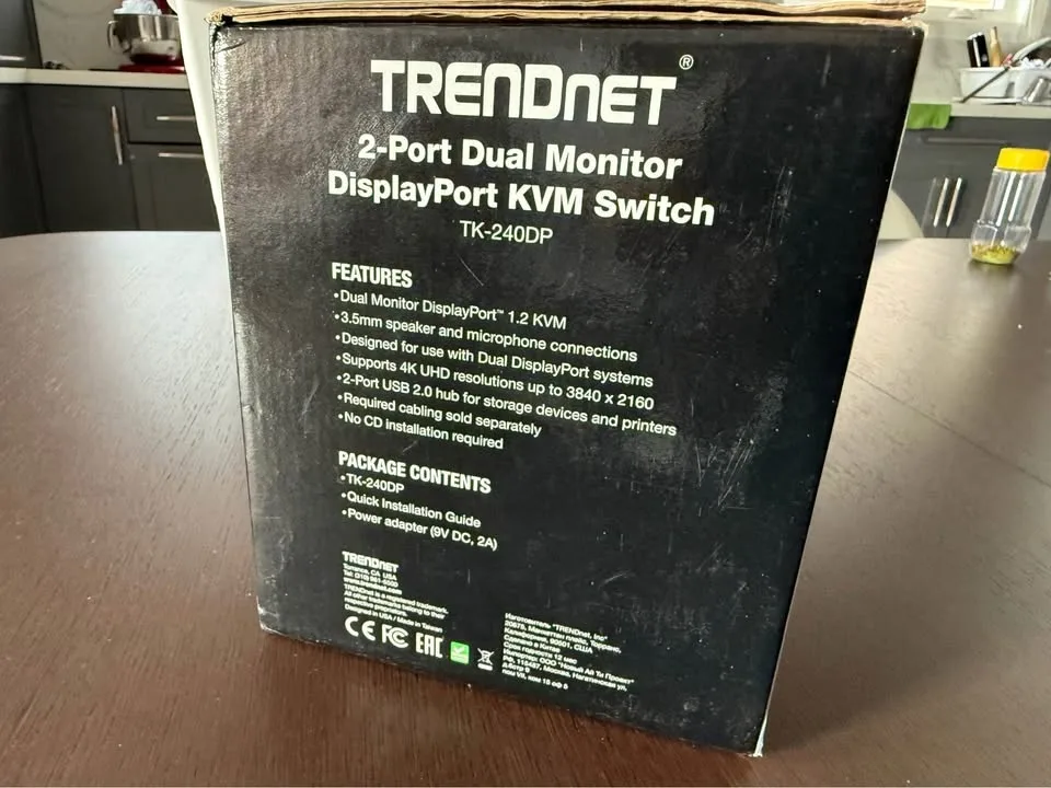 Trendnet 2 port DUAL monitor KVM switch + cables image indicator(2)