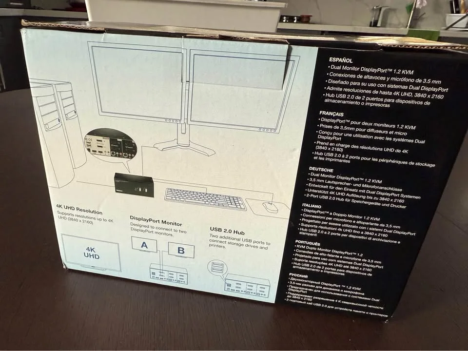 Trendnet 2 port DUAL monitor KVM switch + cables image indicator(3)