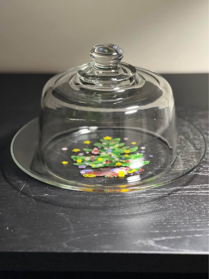 Vintage Arcoroc France Christmas Tree Glass Cloche 9” - photo 2