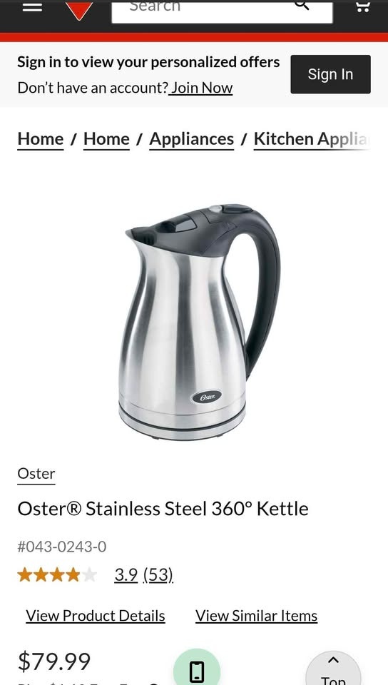 Oster stainless steel electric kettle - photo 4