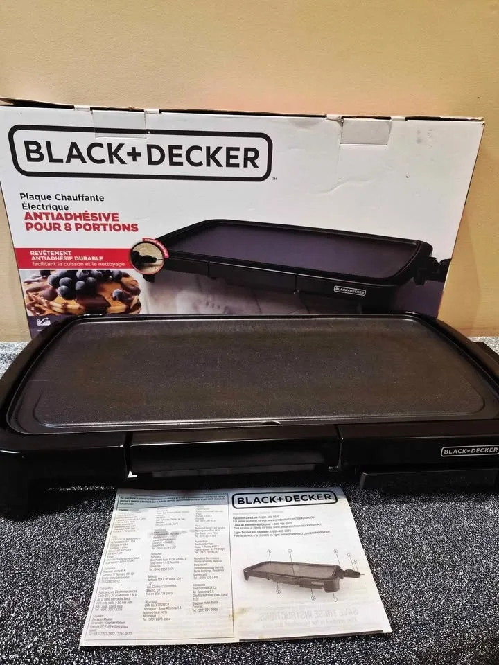 Black & Decker Family Sized Electric Griddle, Black image indicator(2)