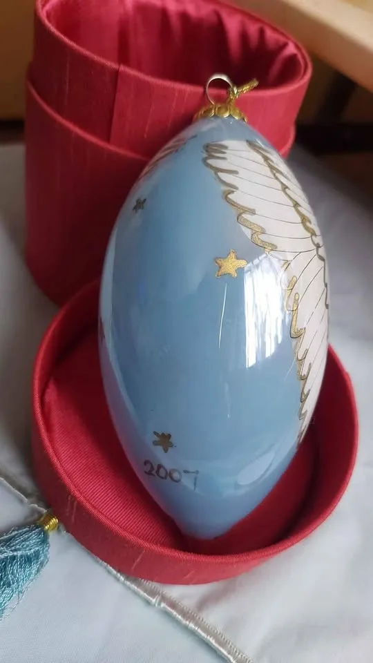 Li Bien Red Angel Ornament 2007 Vintage Teardrop Harp image indicator(3)