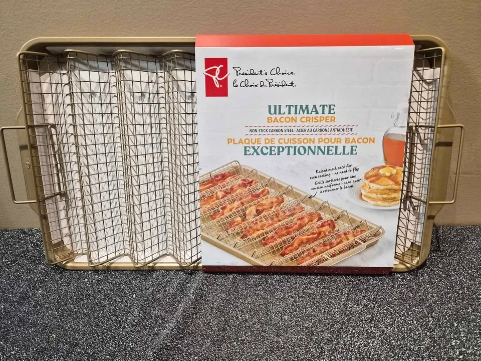 Bacon Crisper · Carbon steel and metal wire · Non-stick coating. image indicator(2)