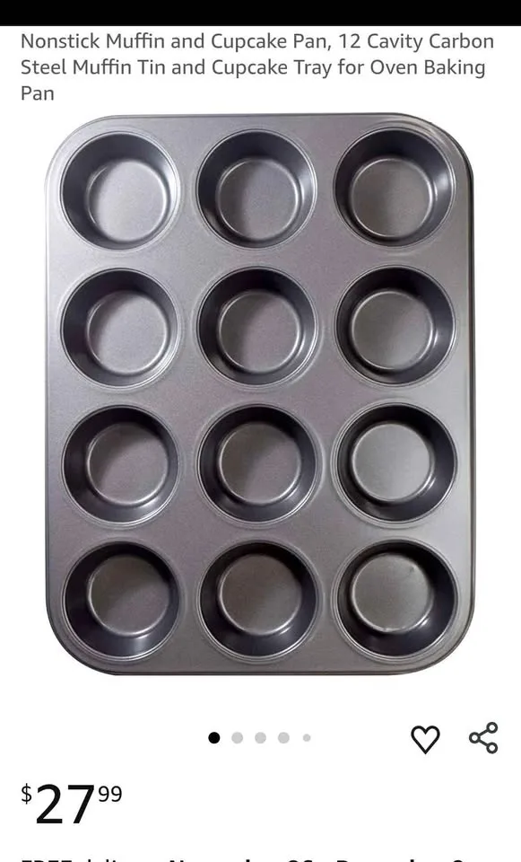 Muffin Pan, 12 Cavity Carbon Steel Muffin Tin image indicator(4)