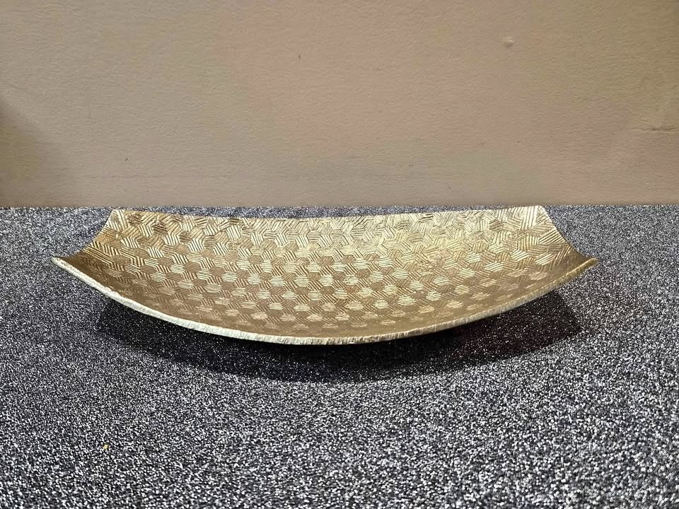 Decorative champag oval aluminium bowl
