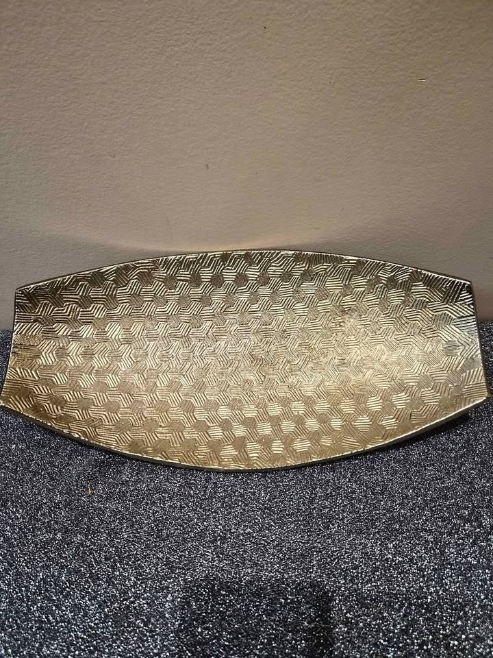 Decorative champag oval aluminium bowl - photo 2