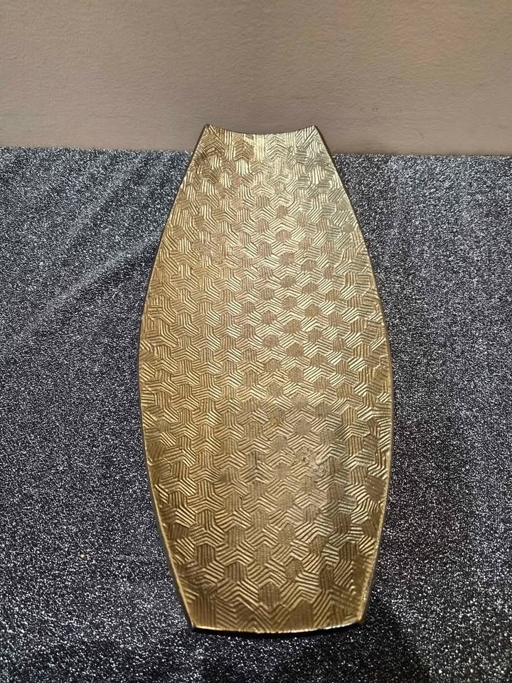 Decorative champag oval aluminium bowl - photo 3