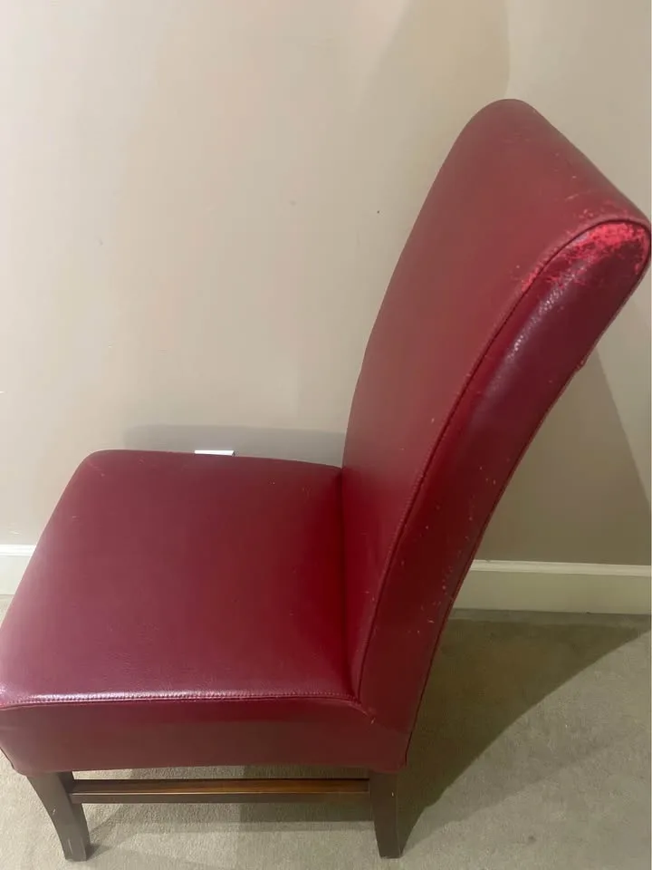 Red velvet leatherette chair image indicator(5)