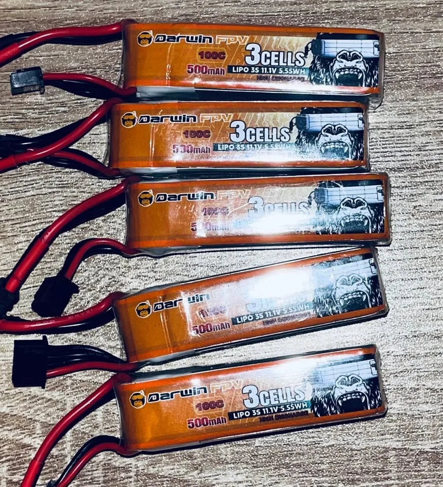 5x DarwinFPV 3S LiPo Batteries + Charger + LiPo Safe Bag - $20 image indicator(2)