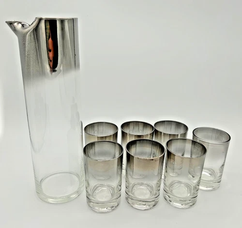 Vitreon Cocktail Set 1950s Silver Ombré MCM - photo 2