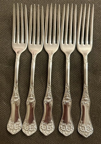 5 Wm. Rogers & Son Silverplate Forks