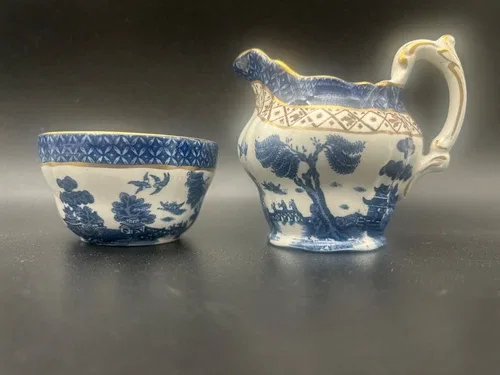 BOOTHS “REAL OLD WILLOW" Creamer and Sugar Bowl