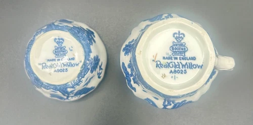 BOOTHS “REAL OLD WILLOW" Creamer and Sugar Bowl - photo 3