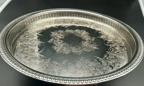 Webster Wilcox “Brandon Hall” 13” Silverplated Tray 75726 image indicator(2)