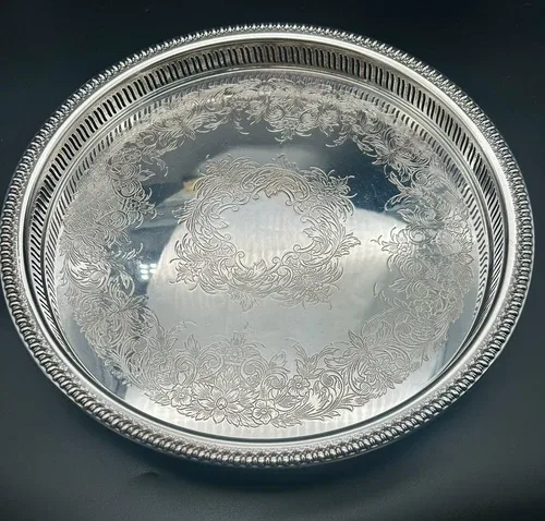 Webster Wilcox “Brandon Hall” 13” Silverplated Tray 75726 image indicator(4)