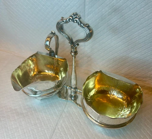 Gorham Silver Plated Creamer and Sugar Bowl with Stand