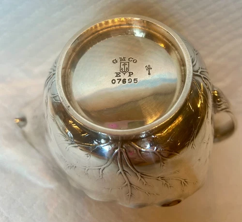 Gorham Silver Plated Creamer and Sugar Bowl with Stand - photo 3