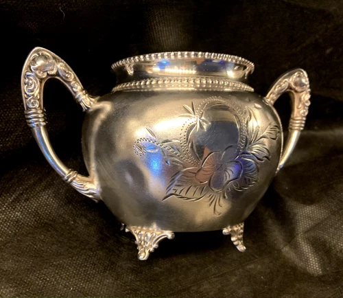 New Amsterdam Silver Tea Pot Creamer & Sugar 600 - photo 4