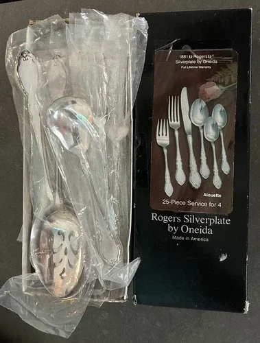 ALLOUETTE 1881 Rogers Oneida Ltd. Vintage Silver Plate Flatware image indicator(4)