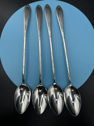 4 Rosemary Iced Tea Spoon New England Silverplate 1919