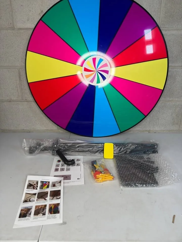 Kinbelle 32" Spinning Prize Wheel Adjustable 52.76"-76.38" Heigh image indicator(2)
