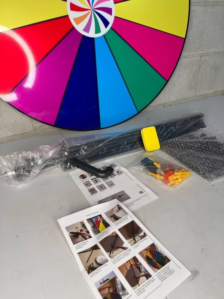 Kinbelle 32" Spinning Prize Wheel Adjustable 52.76"-76.38" Heigh - photo 3