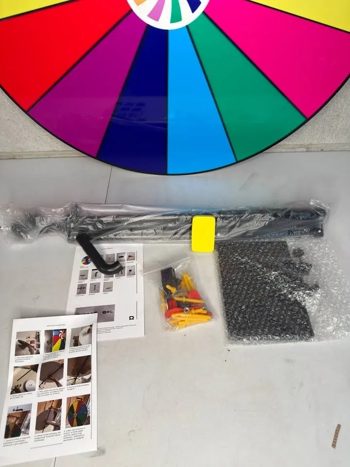 Kinbelle 32" Spinning Prize Wheel Adjustable 52.76"-76.38" Heigh image indicator(5)