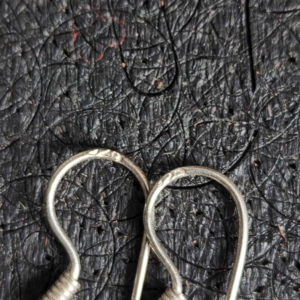 Vintage Antique 925 Sterling Silver Ruby Dangle Earrings - photo 5