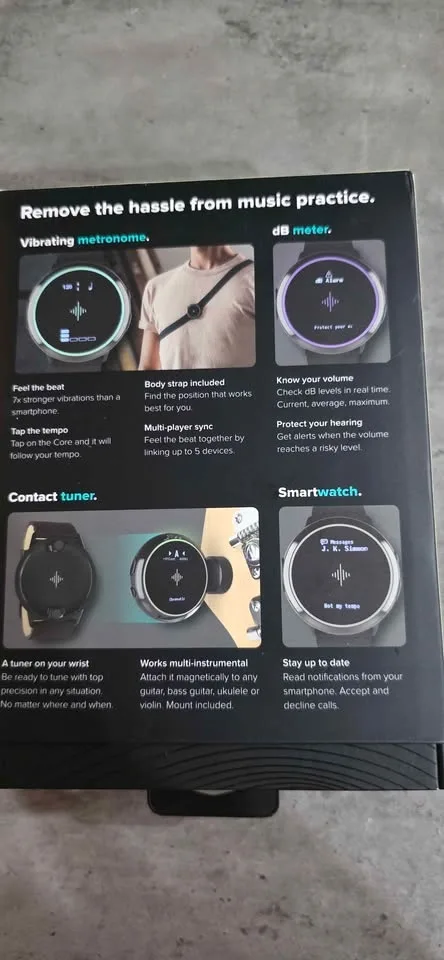 Soundbrenner core Steel metronome smart watch image indicator(2)