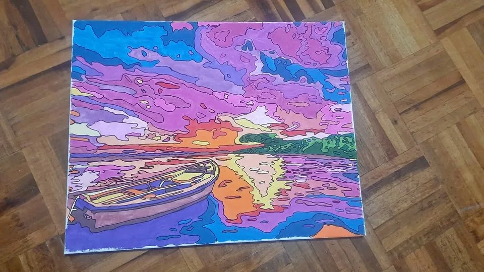 2 hand colored painting, each 20cad