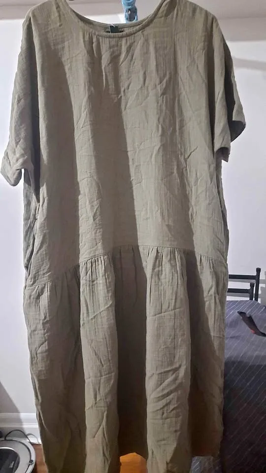 Olive color Roots ladies long dress