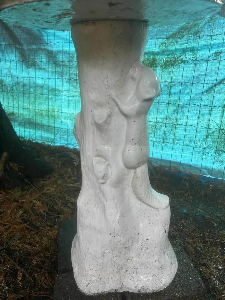 Rustic Squirrel Bird Bath – Solid Concrete Beauty image indicator(2)