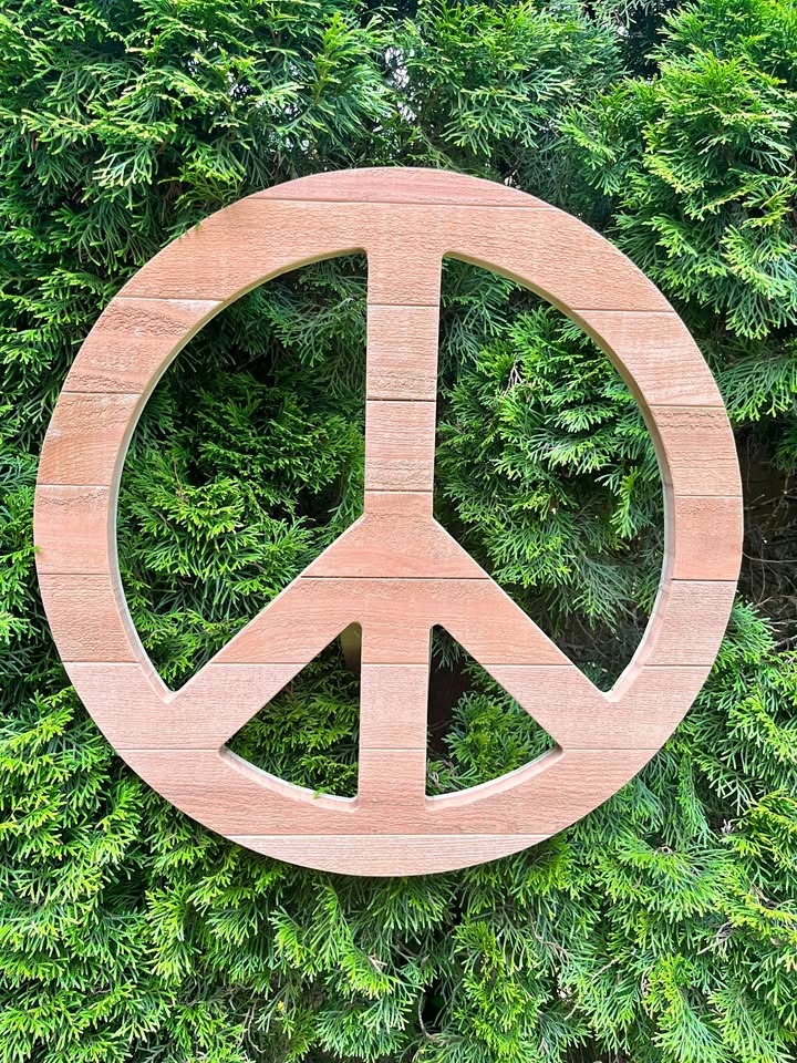 RED CEDAR PEACE SIGN