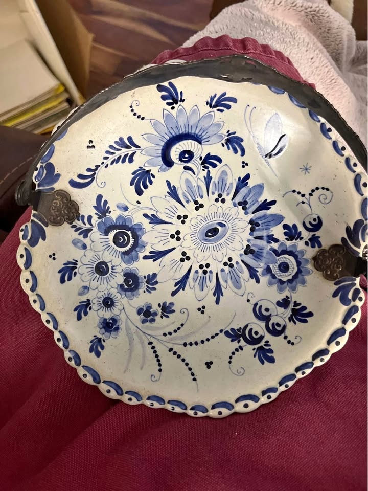 Vintage Delft Blue Hand-Painted Dish