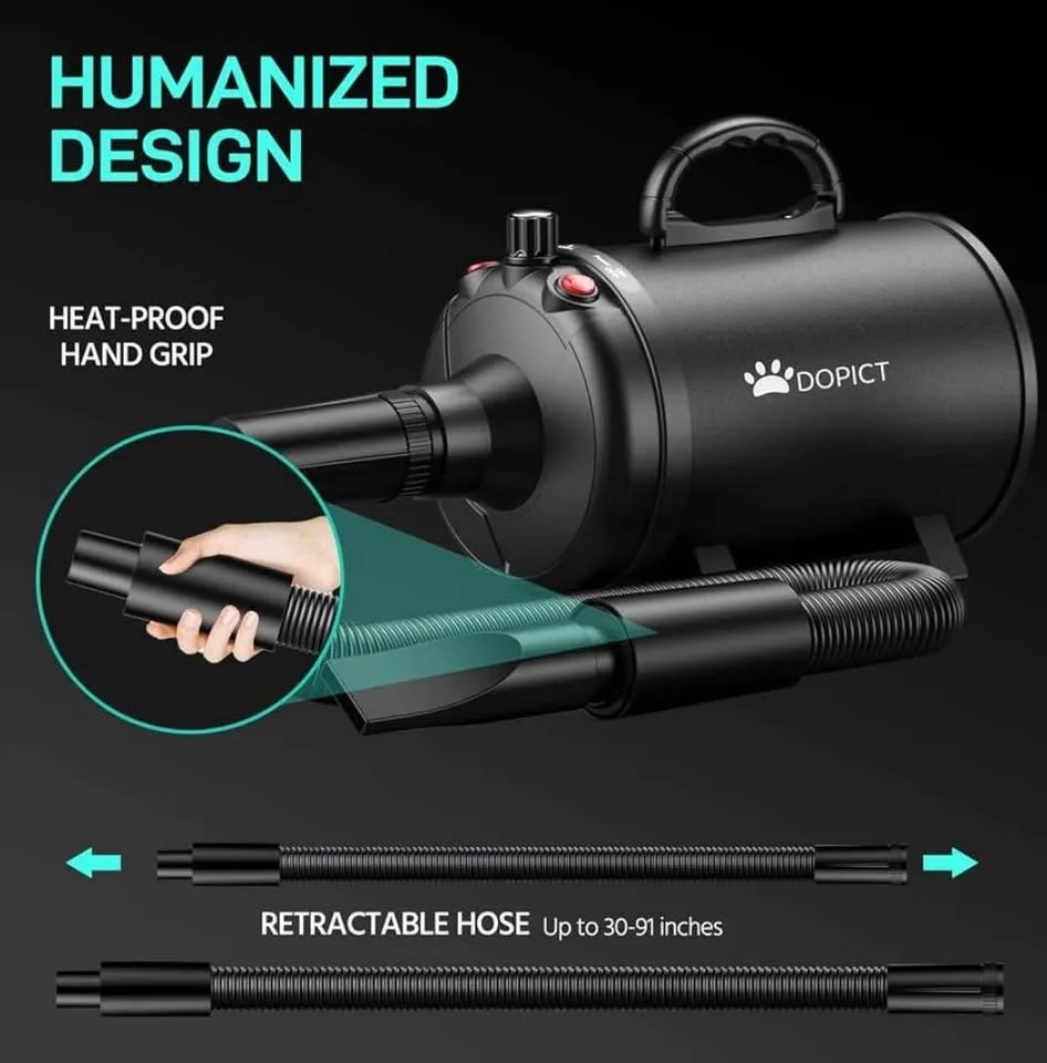 DOPICT Pet-Hair-Dryer, Dog Dryer with 5 Nozzle 5.2HP/3800W image indicator(6)