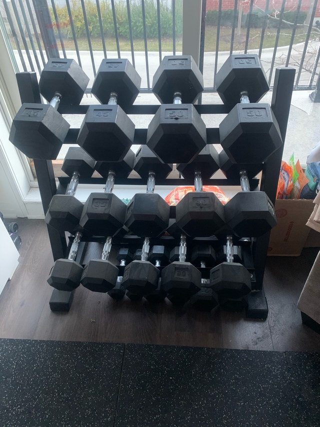 Hex Dumbbell Set with Rack