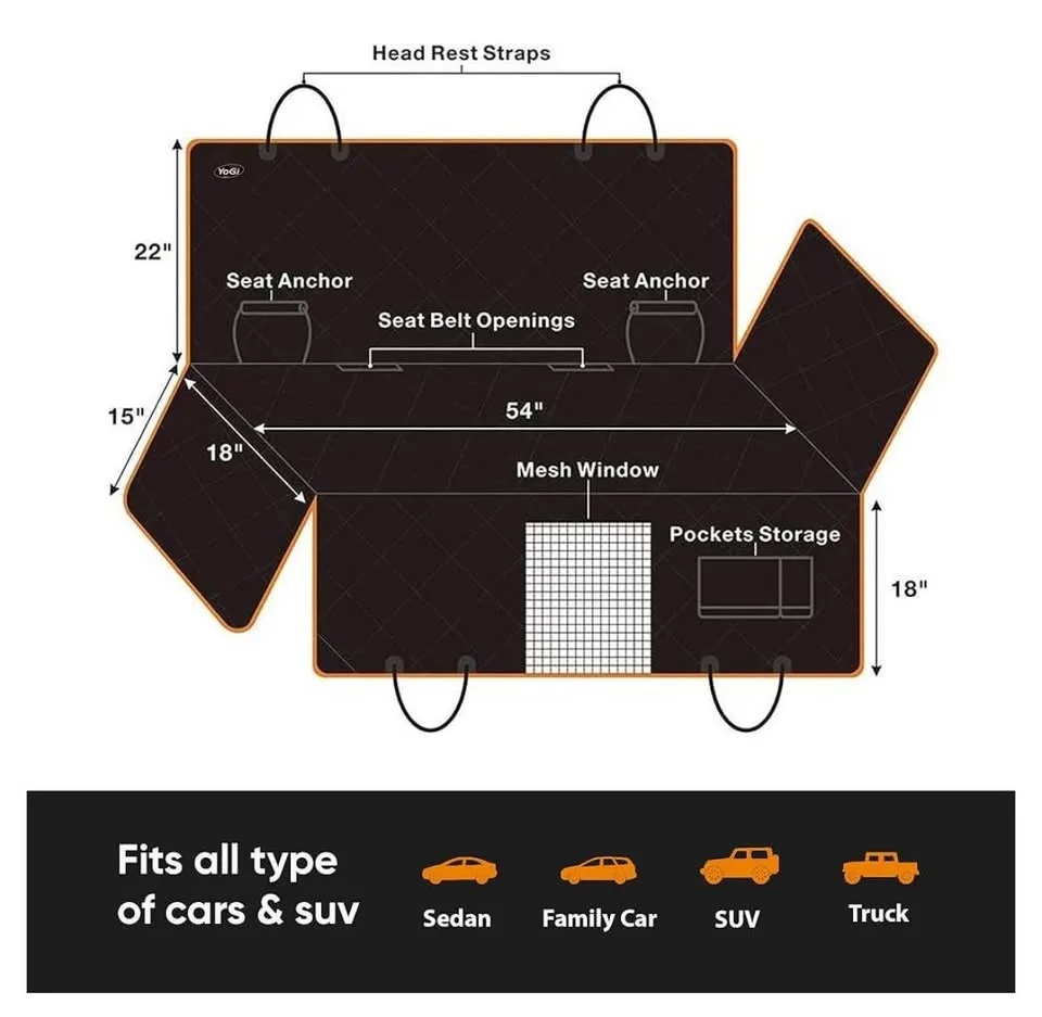 Dog Car Seat Cover, Large Back Pet Protectors image indicator(4)
