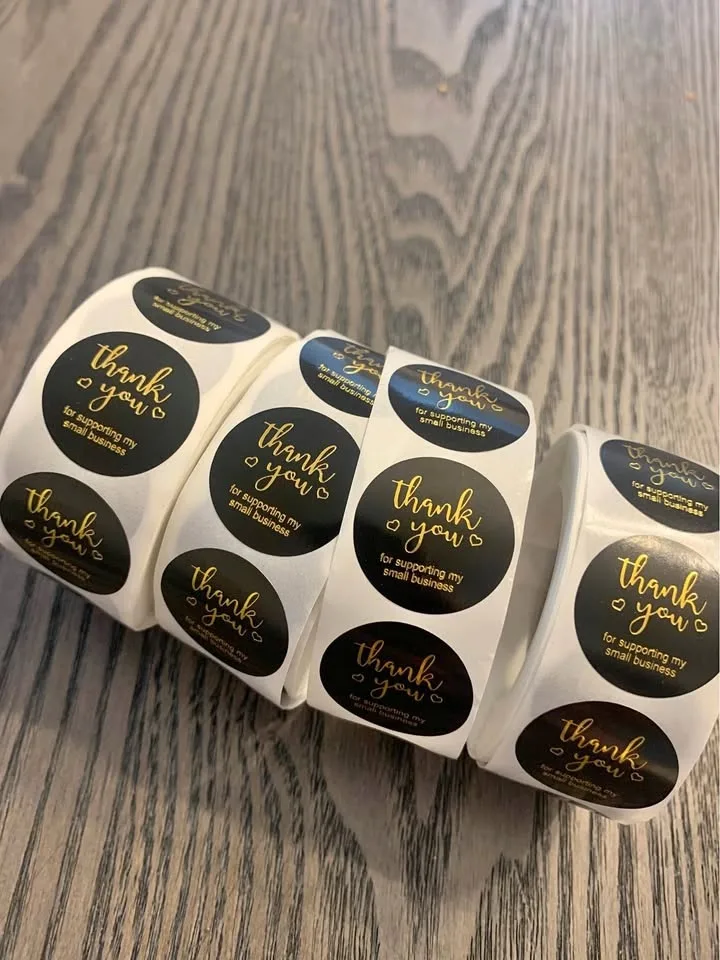 🎁 500-Pack Thank You Sticker Roll – Brand Your Biz with Love!