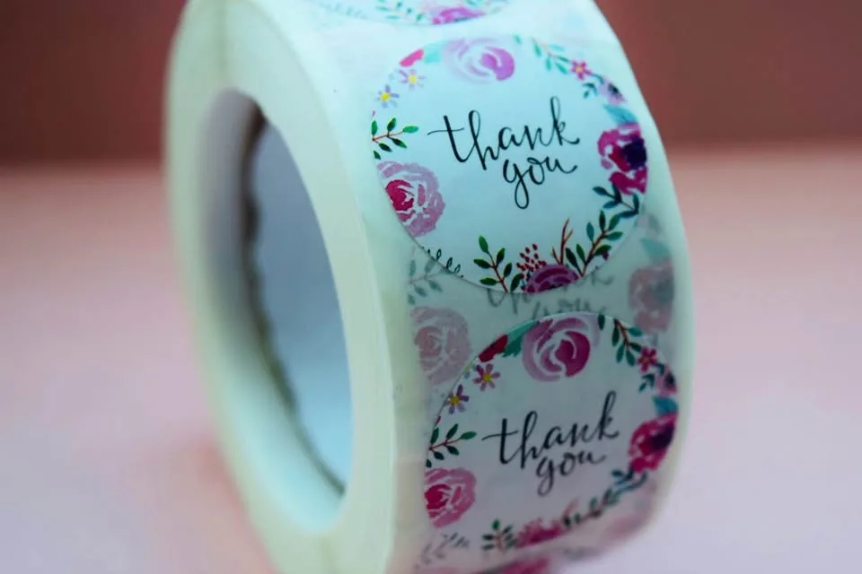 🎁 500-Pack Thank You Sticker Roll – Brand Your Biz with Love! image indicator(5)