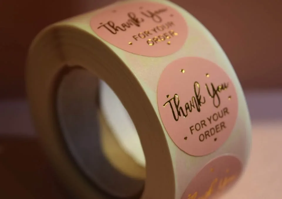 500-Pack Thank You Labels – Best Deal for Small Biz Owners! image indicator(2)