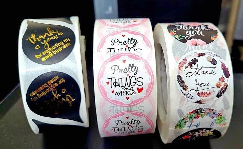 Rustic Kraft “Thank You” Stickers – 1” Roll