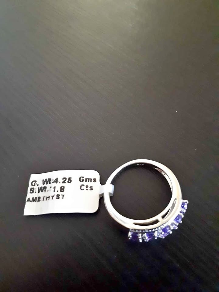 .925 sterling silver amethyst ring