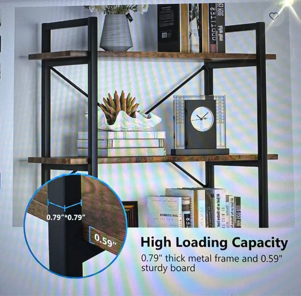 5 Tier White Bookcase With Metal Frame - 2 pieces available image indicator(3)