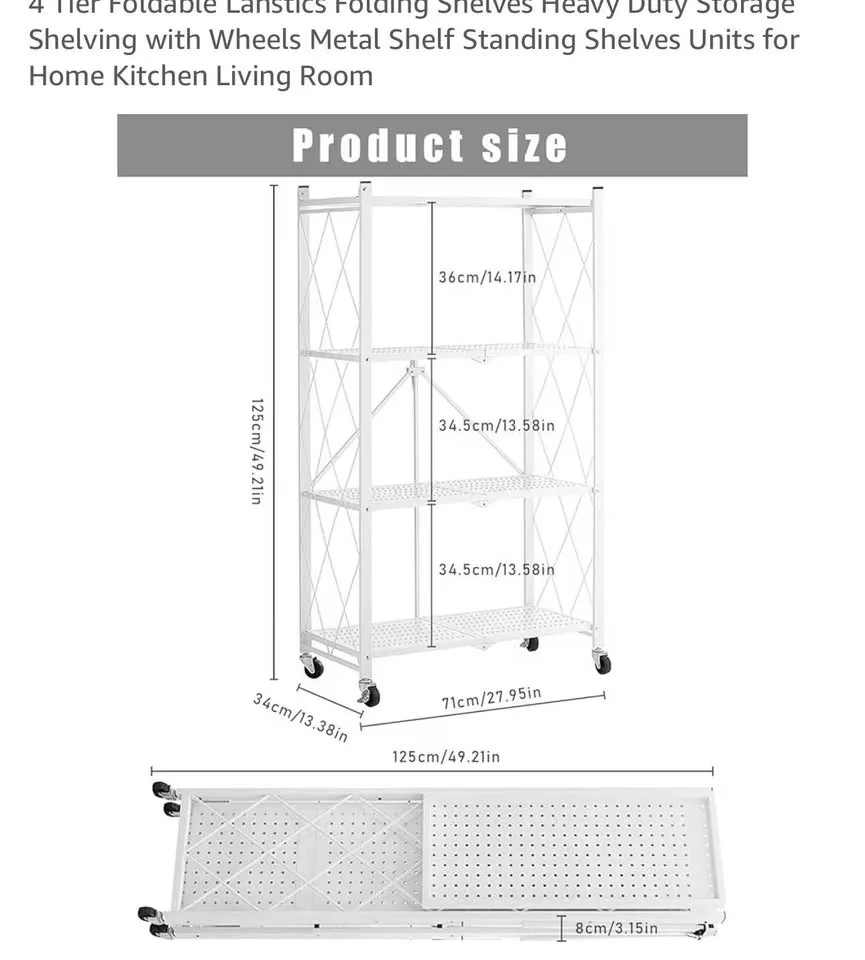4 Tier Foldable Lanstics Folding Shelves 2 pcs image indicator(2)