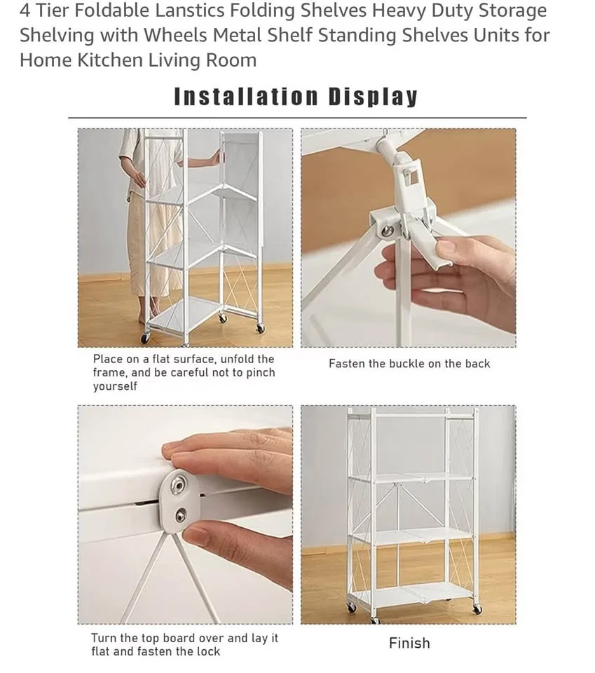4 Tier Foldable Lanstics Folding Shelves 2 pcs image indicator(4)