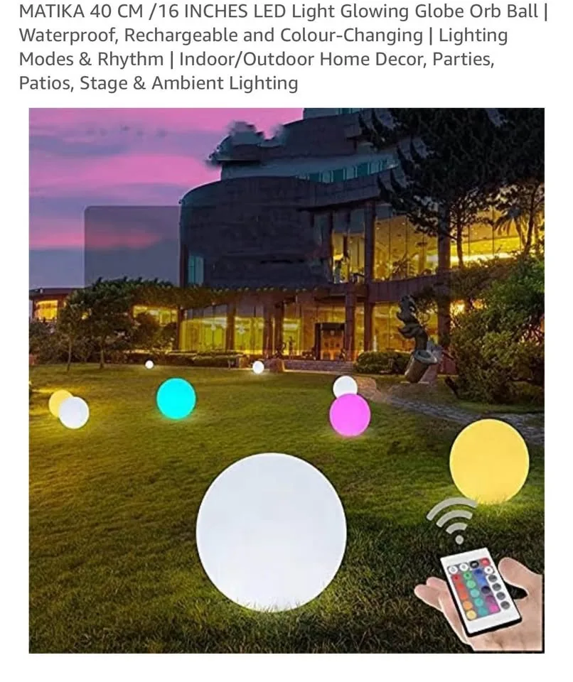 LED Light Glowing Globe Orb Ball. 5 pcs image indicator(2)