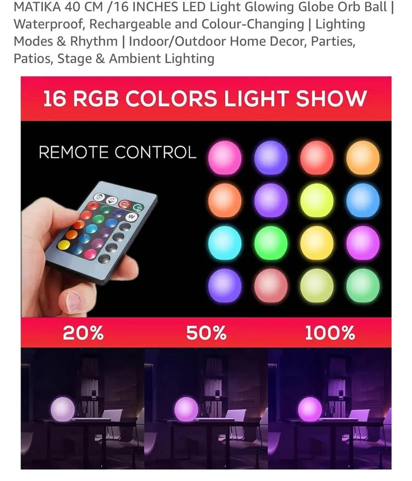 LED Light Glowing Globe Orb Ball. 5 pcs image indicator(4)