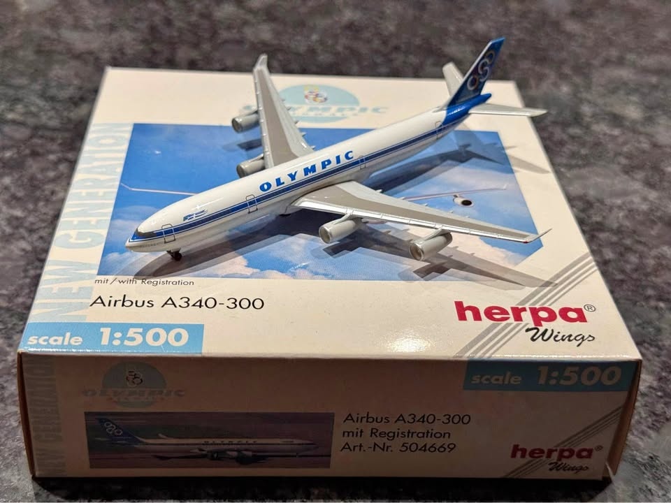 Herpa Olympic Airways Airbus A340-300 Die-cast Model